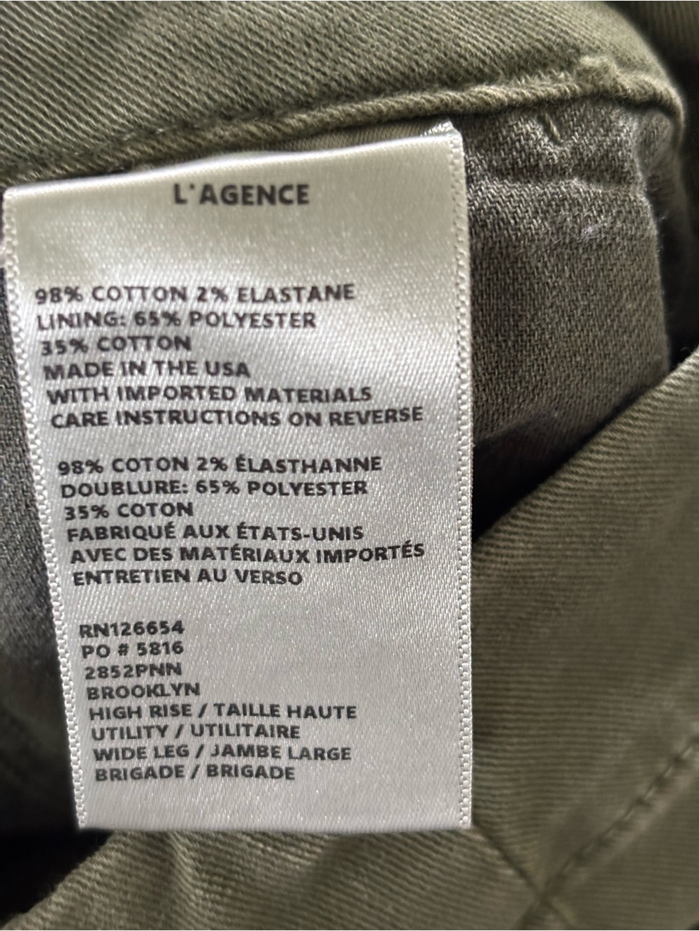 L’agence Brooklyn Green Cargo Jean - Picture 11 of 12